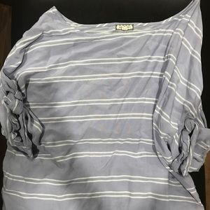 Flowy purple tie short sleeve blouse